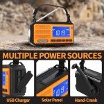 FosPower Emergency Weather Radio (Model D8) NOAA/AM/FM with 37000mWh Portable Power Bank, USB/Solar/Hand Crank Charging, SOS Alarm & Flashlight for Indoor/Outdoor Emergency