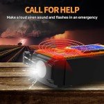 FosPower Emergency Weather Radio (Model D8) NOAA/AM/FM with 37000mWh Portable Power Bank, USB/Solar/Hand Crank Charging, SOS Alarm & Flashlight for Indoor/Outdoor Emergency