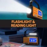 FosPower Emergency Weather Radio (Model D8) NOAA/AM/FM with 37000mWh Portable Power Bank, USB/Solar/Hand Crank Charging, SOS Alarm & Flashlight for Indoor/Outdoor Emergency