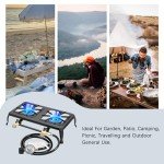 Vivicreate Cast Iron Propane Gas Stove Double Burner Heavy Duty Portable Removable Outdoor Cooker 200LB Support High Heat for Camping BBQ Fogon de Gas Estufa de Gas Portatil Parrillas de Gas