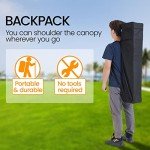 Yaheetech Pop Up Canopy Tent with Backpack, 10x10 Base Portable Easy One Person Setup Folding Shelter Compact Lightweight Slant Leg Canopy with 1 Sidewall, 8x8 Top, White