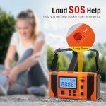 Emergency Radio,37000mWh Hand Crank Radio, Solar, NOAA/AM/FM Weather,5 Charging Methods, Polymer Battery, Flashlight & Reading Lamp, SOS Alarm, Camping Compass,Outdoors Mobile Power Bank