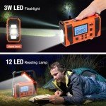 Emergency Radio,37000mWh Hand Crank Radio, Solar, NOAA/AM/FM Weather,5 Charging Methods, Polymer Battery, Flashlight & Reading Lamp, SOS Alarm, Camping Compass,Outdoors Mobile Power Bank