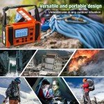 Emergency Radio,37000mWh Hand Crank Radio, Solar, NOAA/AM/FM Weather,5 Charging Methods, Polymer Battery, Flashlight & Reading Lamp, SOS Alarm, Camping Compass,Outdoors Mobile Power Bank