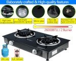 Horynar Propane Stove 2 Burner Gas Stove Auto Ignition 26000 BTU Tempered Glass Propane Burner LPG with CSA Hose for Outdoor Cooking, Emergency