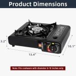 SHINESTAR Dual Fuel Stove with Butane & Propane Compatibility, Portable Camping Stove for Outdoor Cooking, Propane Adapter Hose and Carrying Case Included, 7800 BTUs Output