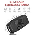 iRonsnow Solar Emergency NOAA Weather Radio Dynamo Hand Crank Self Powered AM FM WB Radios 3 LED Flashlight 2000mAh USB Smart Phone Charger Power SOS Alarm (Black)