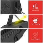 iRonsnow Solar Emergency NOAA Weather Radio Dynamo Hand Crank Self Powered AM FM WB Radios 3 LED Flashlight 2000mAh USB Smart Phone Charger Power SOS Alarm (Black)