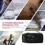 iRonsnow Solar Emergency NOAA Weather Radio Dynamo Hand Crank Self Powered AM FM WB Radios 3 LED Flashlight 2000mAh USB Smart Phone Charger Power SOS Alarm (Black)