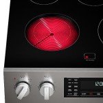 Kenmore Front Control Electric Range Oven with 5 Cooktop Elements with 7 Cooking Power Options, True Convection, Steam and Self Clean, Freestanding Oven, 4.8 cu. ft. Capacity Stainless Steel
