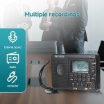 Retekess V115 Shortwave Radio, Digital Radio AM FM, Shortwave Receiver with 1000mAh Rechargeable Battery, Presets, TF/AUX Playback and Recording, Bass Speaker, for Camping