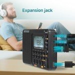 Retekess V115 Shortwave Radio, Digital Radio AM FM, Shortwave Receiver with 1000mAh Rechargeable Battery, Presets, TF/AUX Playback and Recording, Bass Speaker, for Camping