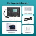 Retekess V115 Shortwave Radio, Digital Radio AM FM, Shortwave Receiver with 1000mAh Rechargeable Battery, Presets, TF/AUX Playback and Recording, Bass Speaker, for Camping
