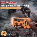 Hand Crank Emergency Weather Radio - NOAA Weather Radio with 7400mWh Power Bank, Battery Operated/USB/Solar/Hand Crank Charging, 3 LED Flashlight & SOS Alarm, for Hurricane Tornado Survival Gear