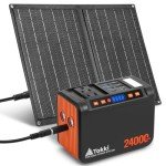 Takki 120W Peak Solar Generator Portable Power Station with 21W Panels, 88Wh Solar Charger Power Bank AC DC USB Ports for Camping Tent Laptop Outdoor Emergency