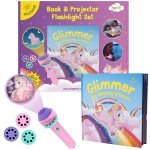 Glimmer the Glowing Unicorn Book & Flashlight Torch Projector Set, Unicorn Books for Girls Ages 3, 4, 5, 6, 7, 8, 9, 10, Book and Flashlight Set, Flashlight Books for Kids