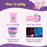 Glimmer the Glowing Unicorn Book & Flashlight Torch Projector Set, Unicorn Books for Girls Ages 3, 4, 5, 6, 7, 8, 9, 10, Book and Flashlight Set, Flashlight Books for Kids