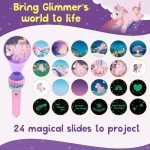 Glimmer the Glowing Unicorn Book & Flashlight Torch Projector Set, Unicorn Books for Girls Ages 3, 4, 5, 6, 7, 8, 9, 10, Book and Flashlight Set, Flashlight Books for Kids