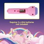 Glimmer the Glowing Unicorn Book & Flashlight Torch Projector Set, Unicorn Books for Girls Ages 3, 4, 5, 6, 7, 8, 9, 10, Book and Flashlight Set, Flashlight Books for Kids