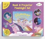 Glimmer the Glowing Unicorn Book & Flashlight Torch Projector Set, Unicorn Books for Girls Ages 3, 4, 5, 6, 7, 8, 9, 10, Book and Flashlight Set, Flashlight Books for Kids