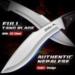 TIVOLI Kukri Fixed Blade Knife - Full Tang Survival Knife with Sheath, Heavy-Duty Hunting Knives for Camping, Bushcraft, Gardening & Outdoor Adventures – Great Gift for Men