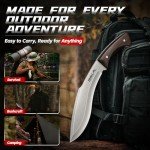 TIVOLI Kukri Fixed Blade Knife - Full Tang Survival Knife with Sheath, Heavy-Duty Hunting Knives for Camping, Bushcraft, Gardening & Outdoor Adventures – Great Gift for Men
