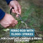 The Friendly Swede Ferro Rod Fire Starter Tool — Flint and Steel Fire Starter Survival Tool with Wooden Handle; Weatherproof Firestarter for Camping, Hiking & BBQs; Compact with Optimal Grip