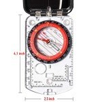 Sighting Compass Mirror Adjustable Declination - Boy Scout Compass Survival Camping Base Plate Compass Kids Navigation Orienteering Compass Hiking Map Reading Military Compass Backpacking Clinometers
