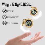 MecArmy CMP/CMP2 Mini Compass- Meaningful Graduation Birthday Gifts for Men Women, EDC Titanium/Brass/Copper Pocket Compass for Hiking SurvivaI, IPX5 Waterproof, Glow in The Dark, Necklace Pendant