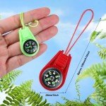25 Pack Compass for Kids Hiking and Survival Small Mini Pocket Compasses Keychain Lanyard Boy Scout Party Favor Toy Set, Bulk