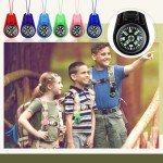 25 Pack Compass for Kids Hiking and Survival Small Mini Pocket Compasses Keychain Lanyard Boy Scout Party Favor Toy Set, Bulk