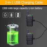 Retevis RT19 Walkie Talkie Earpiece with Mic, 2 Way Radios Walkie Talkies Long Range, 1300mAh, VOX Handsfree, Mini, Small, Compact Two Way Radio for Adults Family Outdoor Skiing Agriculture(4 Pack)