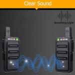 Retevis RT19 Walkie Talkie Earpiece with Mic, 2 Way Radios Walkie Talkies Long Range, 1300mAh, VOX Handsfree, Mini, Small, Compact Two Way Radio for Adults Family Outdoor Skiing Agriculture(4 Pack)