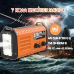 20000mAh Emergency Radio, Hand Crank NOAA Weather Radio with AM FM, Flashlight, Solar Powered, Fast USB-A/Type-C Charging, Reading Lamp, Headphone Jack, Compass, SOS Alarm Home & Outdoor