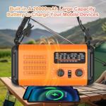20000mAh Emergency Radio, Hand Crank NOAA Weather Radio with AM FM, Flashlight, Solar Powered, Fast USB-A/Type-C Charging, Reading Lamp, Headphone Jack, Compass, SOS Alarm Home & Outdoor