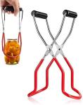 Oriflame Canning Jar Lifter Tongs, Stainless Steel Jar Lifter with Rubber Grips - for Slip Wide-Mouth Clip for Kitchen Restaurant