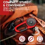 TYTDOUTER Carabiner Clip On Compass Keychain, Mini Pocket Compass for Hiking, Camping, Fishing, Portable Small Compass Survival, Lightweight Keychain Compass for Kids and Outdoor Adventures