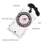4 Pcs Outdoor Compass with Adjustable Declination,Magnifier,Ruler,Scale. Multifunctional Orienteering Waterproof Compass for Map Reading, Navigation, Hiking (Transparent+Blue+Green+Orange)