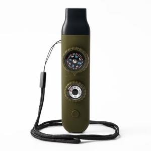 Emergency Survival Safety Whistle,Whistle for Kids with Lanyard,Compass,Thermometer,Ideal for Kayaking, Boating, Hiking, Camping, Climbing(Green)