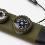 Emergency Survival Safety Whistle，Whistle for Kids with Lanyard,Compass,Thermometer,Ideal for Kayaking, Boating, Hiking, Camping, Climbing(Green)