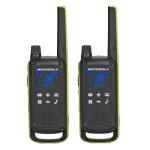 Motorola Solutions T803 Waterproof IP54 Two Way Radio Walkie Talkie 35 mi. Bluetooth w/Charging Dock 2-Pack (Lime Green)