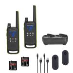Motorola Solutions T803 Waterproof IP54 Two Way Radio Walkie Talkie 35 mi. Bluetooth w/Charging Dock 2-Pack (Lime Green)