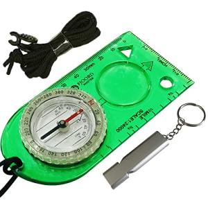 Camping Compass - Luminous Hiking Compass - Magnetic Survival Compass - Orienteering Compass Kids Camping Kit - Professional Compass Navigation Map Reading - BoyScout Compact Compass Magnetic Heading