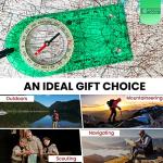 Camping Compass - Luminous Hiking Compass - Magnetic Survival Compass - Orienteering Compass Kids Camping Kit - Professional Compass Navigation Map Reading - BoyScout Compact Compass Magnetic Heading