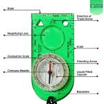 Camping Compass - Luminous Hiking Compass - Magnetic Survival Compass - Orienteering Compass Kids Camping Kit - Professional Compass Navigation Map Reading - BoyScout Compact Compass Magnetic Heading