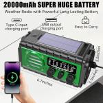 Aivica 20000mah Emergency Radio, SW/NOAA/AM/FM Weather Radio, Solar Powered Hand Crank Chager with Bige Batery Powered,Portable,Cellphone Charge,SOS,Flashlight for Emergency/Home