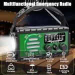 Aivica 20000mah Emergency Radio, SW/NOAA/AM/FM Weather Radio, Solar Powered Hand Crank Chager with Bige Batery Powered,Portable,Cellphone Charge,SOS,Flashlight for Emergency/Home
