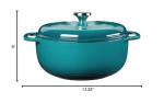 Lodge 6 Quart Enameled Cast Iron Dutch Oven with Lid – Dual Handles – Oven Safe up to 500° F or on Stovetop - Use to Marinate, Cook, Bake, Refrigerate and Serve – Lagoon