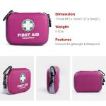 SuccorWare 150 Pieces Mini First Aid Kit - Small Medical Kit with Hard Shell - Emergency First Aid Kit for Car, Travel, Home, Outdoor, Office, Camping, Hiking (Purple)