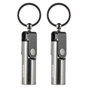 SOMGEM Permanent Match Keychain 2 Pack, Kerosene Refillable, Waterproof Flint Fire Starter for Outdoor Camping Emergency Survival Gear